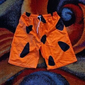 Orange and Black Men's Shorts